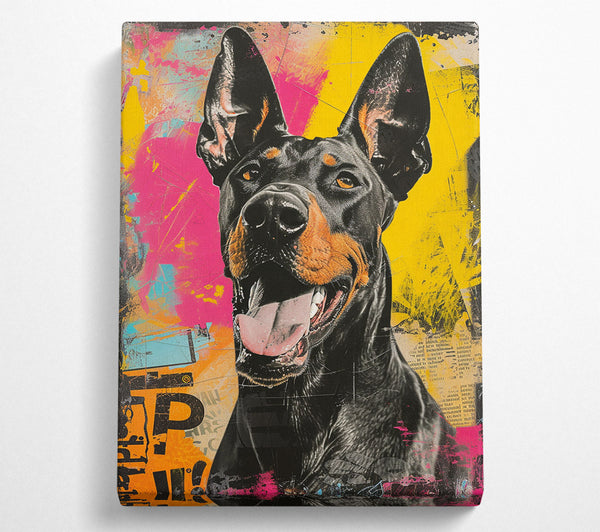  A Canvas Print of Graffiti Doberman Canvas Art
