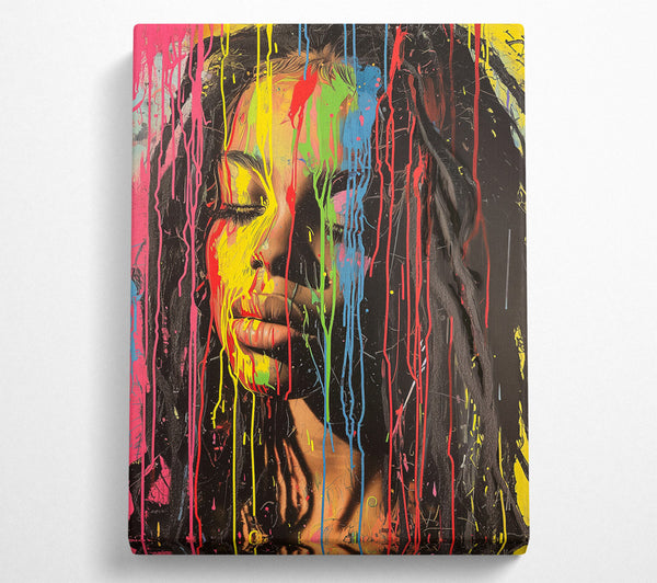  A Canvas Print of Graffiti Dripping Woman Canvas Print