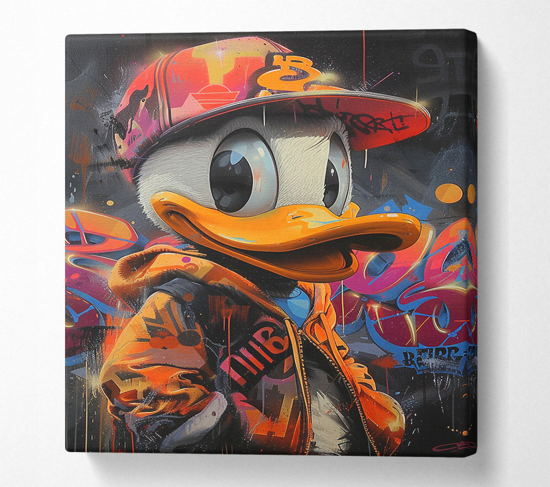  A Canvas Print of Graffiti Duck Canvas Art
