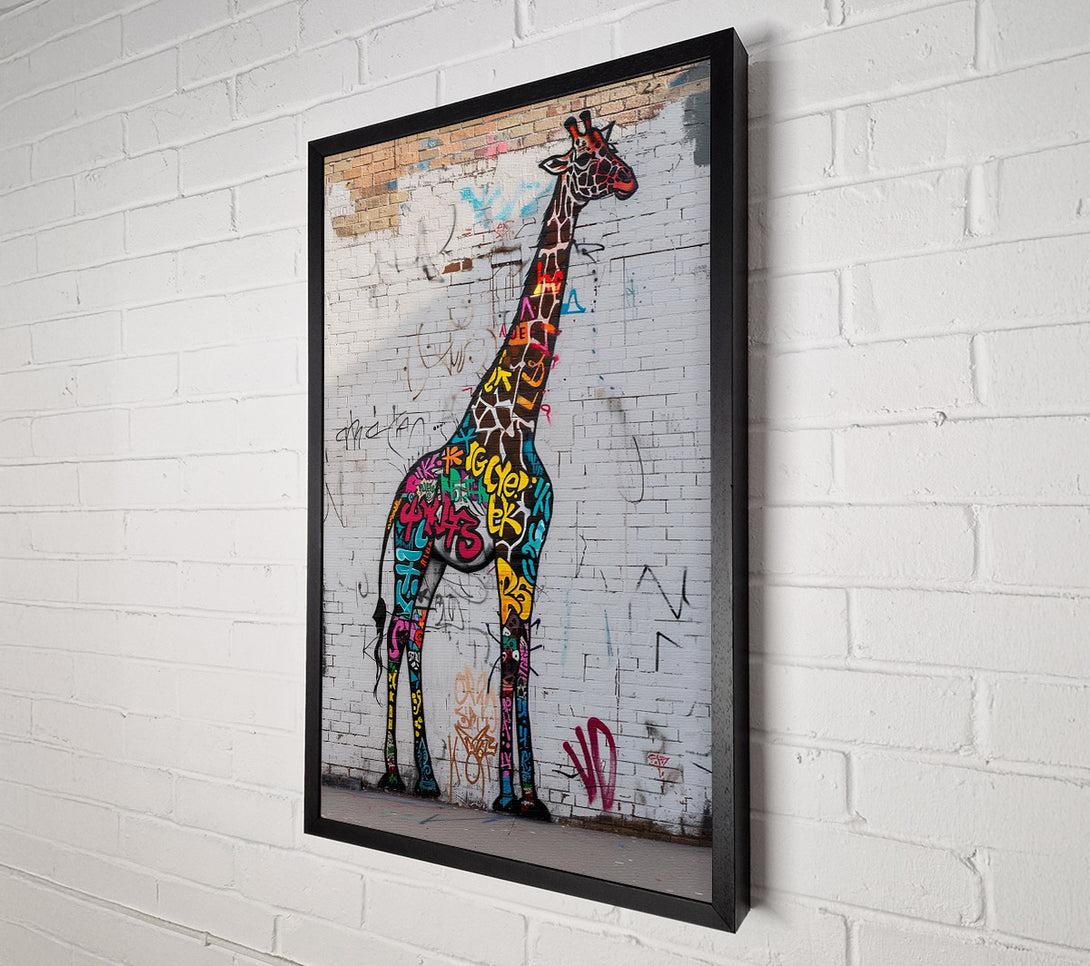  A Canvas Print of Graffiti Giraffe Wonder Canvas Art
