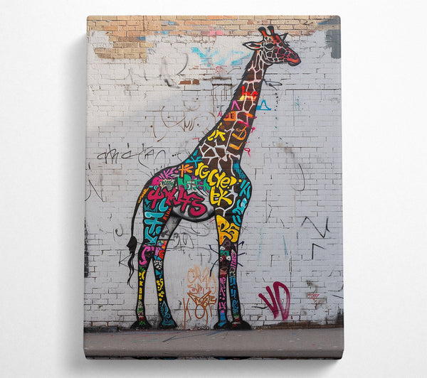  A Canvas Print of Graffiti Giraffe Wonder Canvas Art