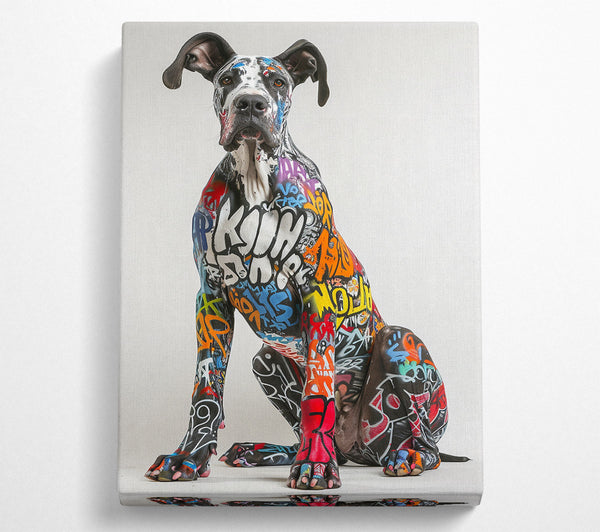  A Canvas Print of Graffiti Great Dane Canvas Wall Art