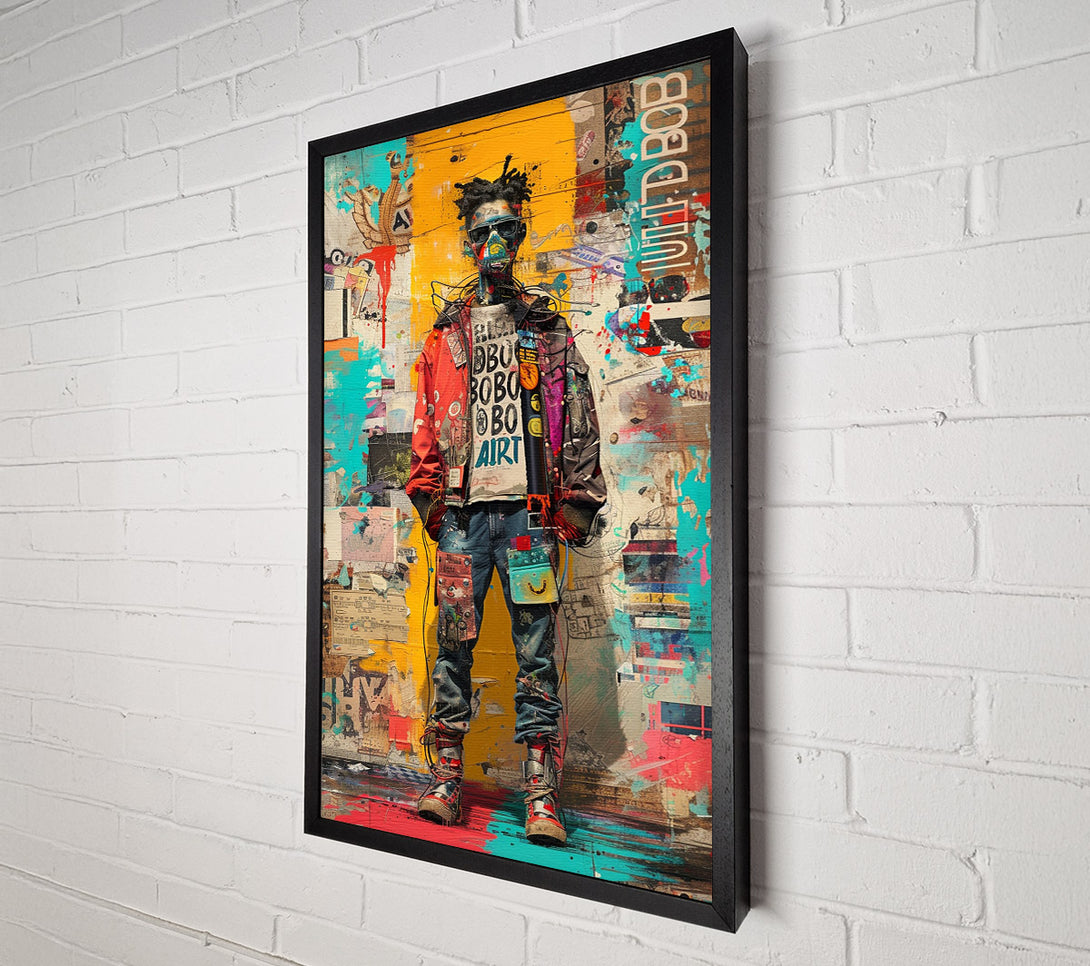  A Canvas Print of Graffiti Man Glasses Canvas Print