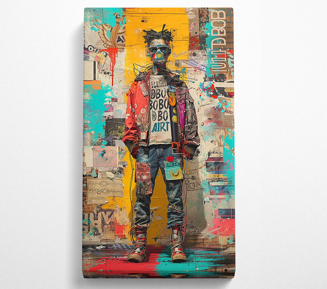  A Canvas Print of Graffiti Man Glasses Canvas Print