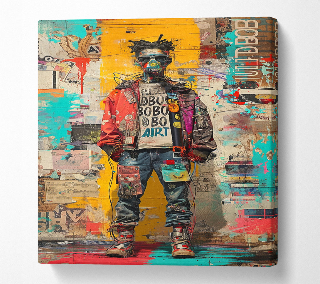  A Canvas Print of Graffiti Man Glasses Canvas Print