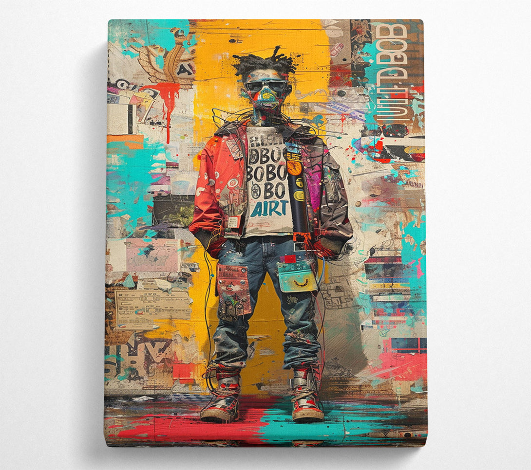  A Canvas Print of Graffiti Man Glasses Canvas Print