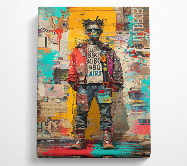  A Canvas Print of Graffiti Man Glasses Canvas Print