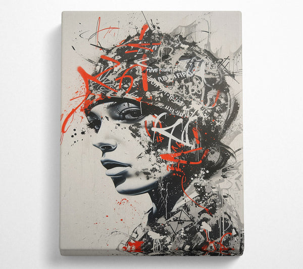  A Canvas Print of Graffiti Portrait Canvas Print