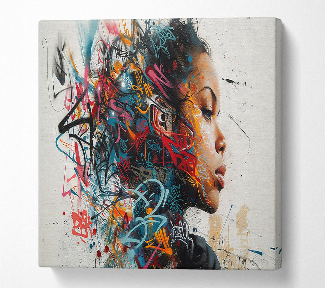  A Canvas Print of Graffiti Side Profile Canvas Print