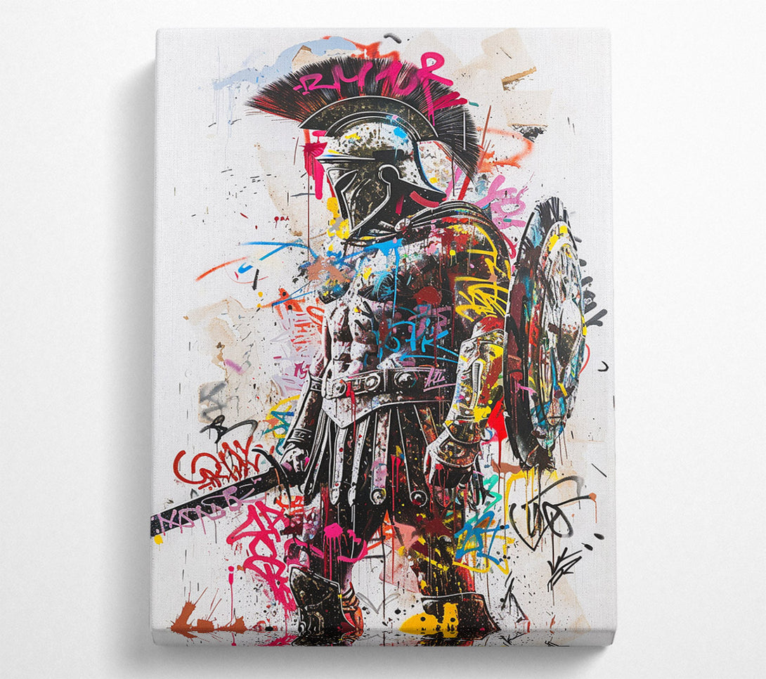  A Canvas Print of Graffiti Spartan Canvas Art