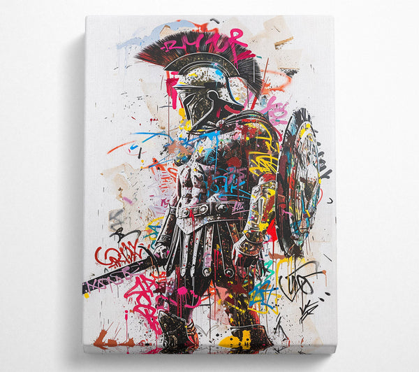  A Canvas Print of Graffiti Spartan Canvas Art