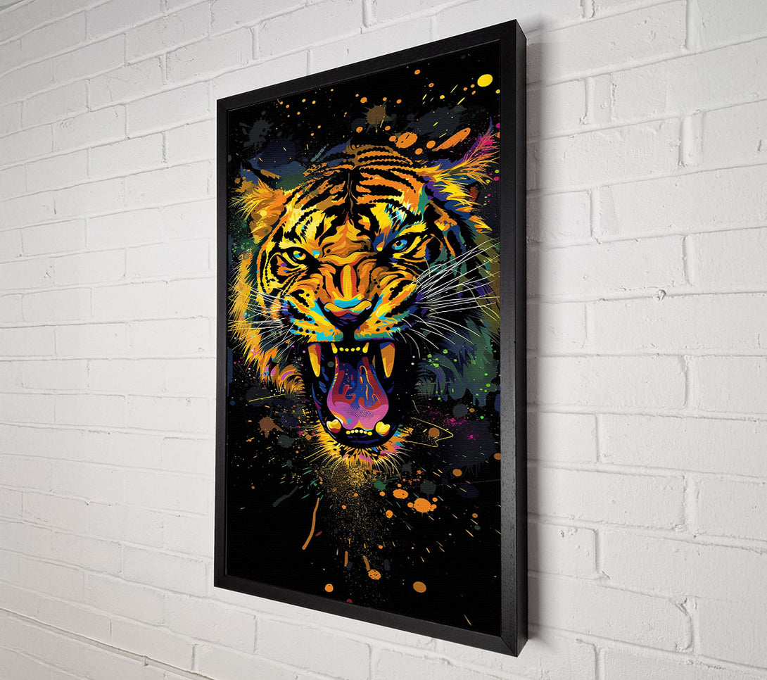  A Canvas Print of Graffiti Splatter Tiger Canvas Wall Art