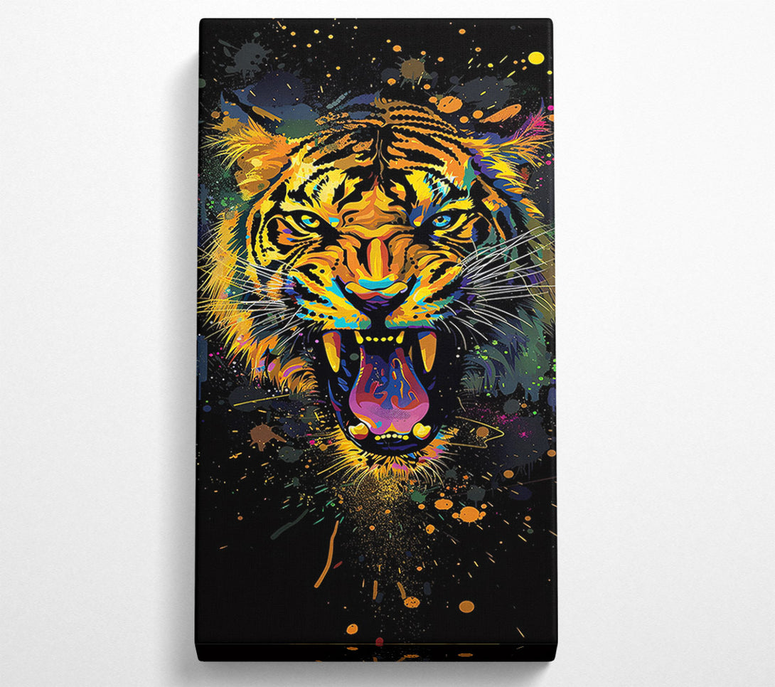  A Canvas Print of Graffiti Splatter Tiger Canvas Wall Art