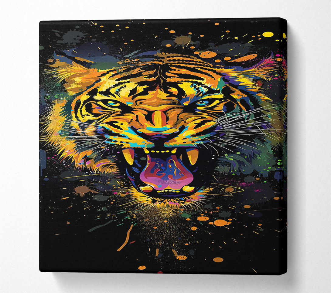  A Canvas Print of Graffiti Splatter Tiger Canvas Wall Art
