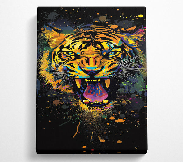  A Canvas Print of Graffiti Splatter Tiger Canvas Wall Art