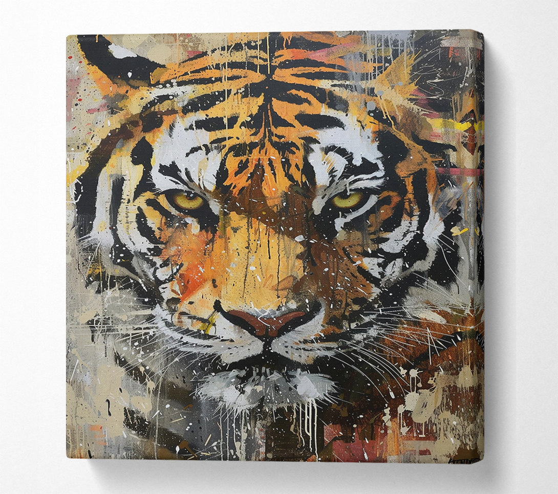  A Canvas Print of Graffiti Tiger Face Canvas Wall Art