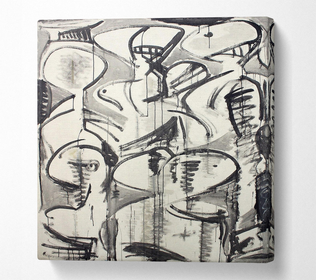  A Canvas Print of Graffiti Washed Abstract Canvas Art