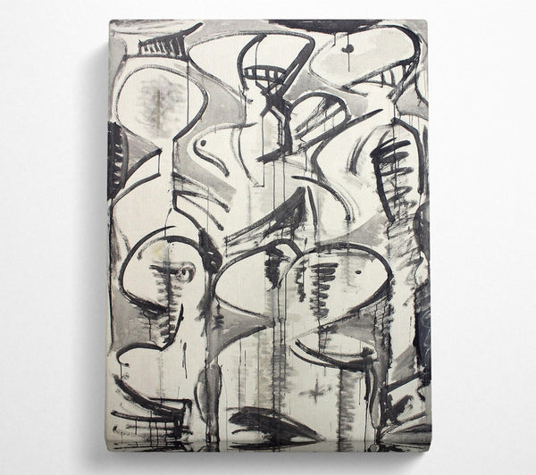  A Canvas Print of Graffiti Washed Abstract Canvas Art