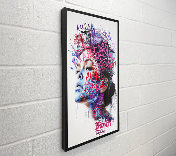 Graffiti Words Broke Woman