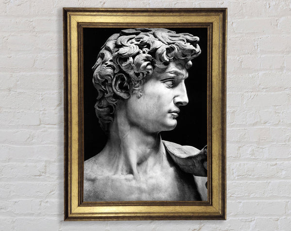Greek Statue White And White Framed Print