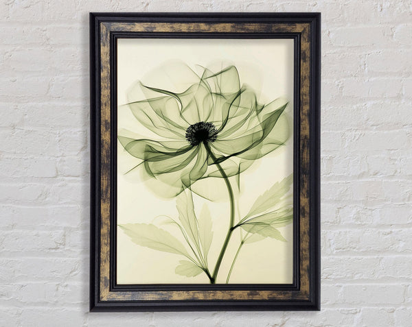 Green Abstract Flower Framed Print