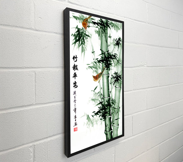 Green Bamboo With Birds