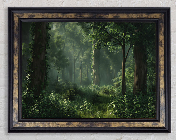 Green Dense Forest Framed Print