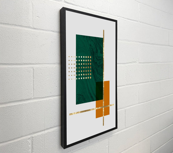 Green Rectangle With Gold Lines