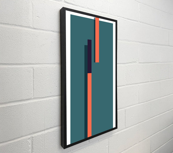 Green Rectangle With Orange Lines