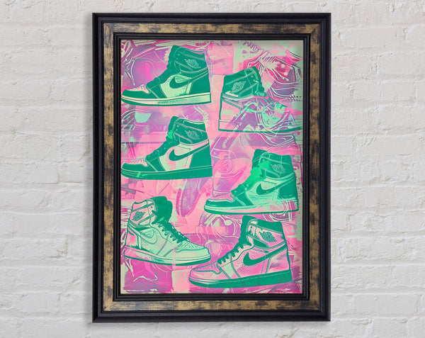 Green Sneakers Framed Print