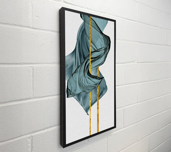 Green Swirl  Gold Lines