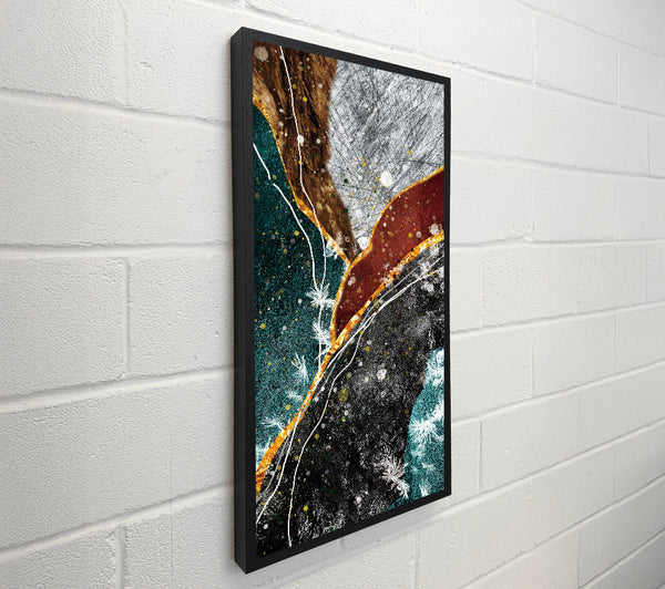 Green  Black Gold Abstract