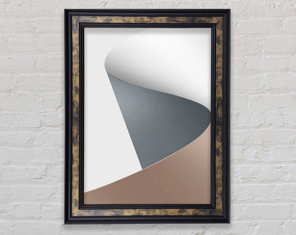 Grey And Brown Line Framed Print