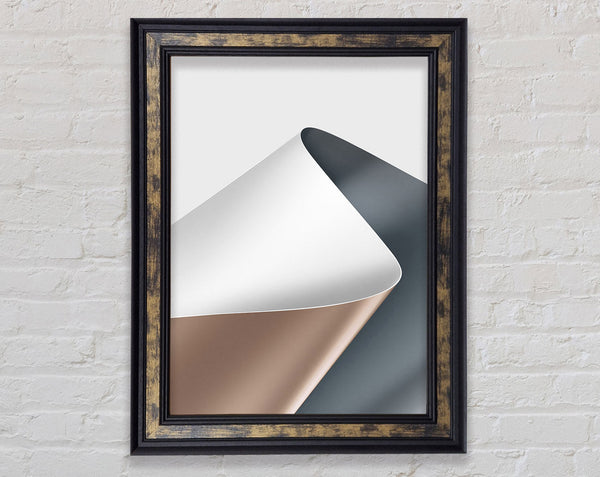 Grey And Brown Lined Pattern Framed Print