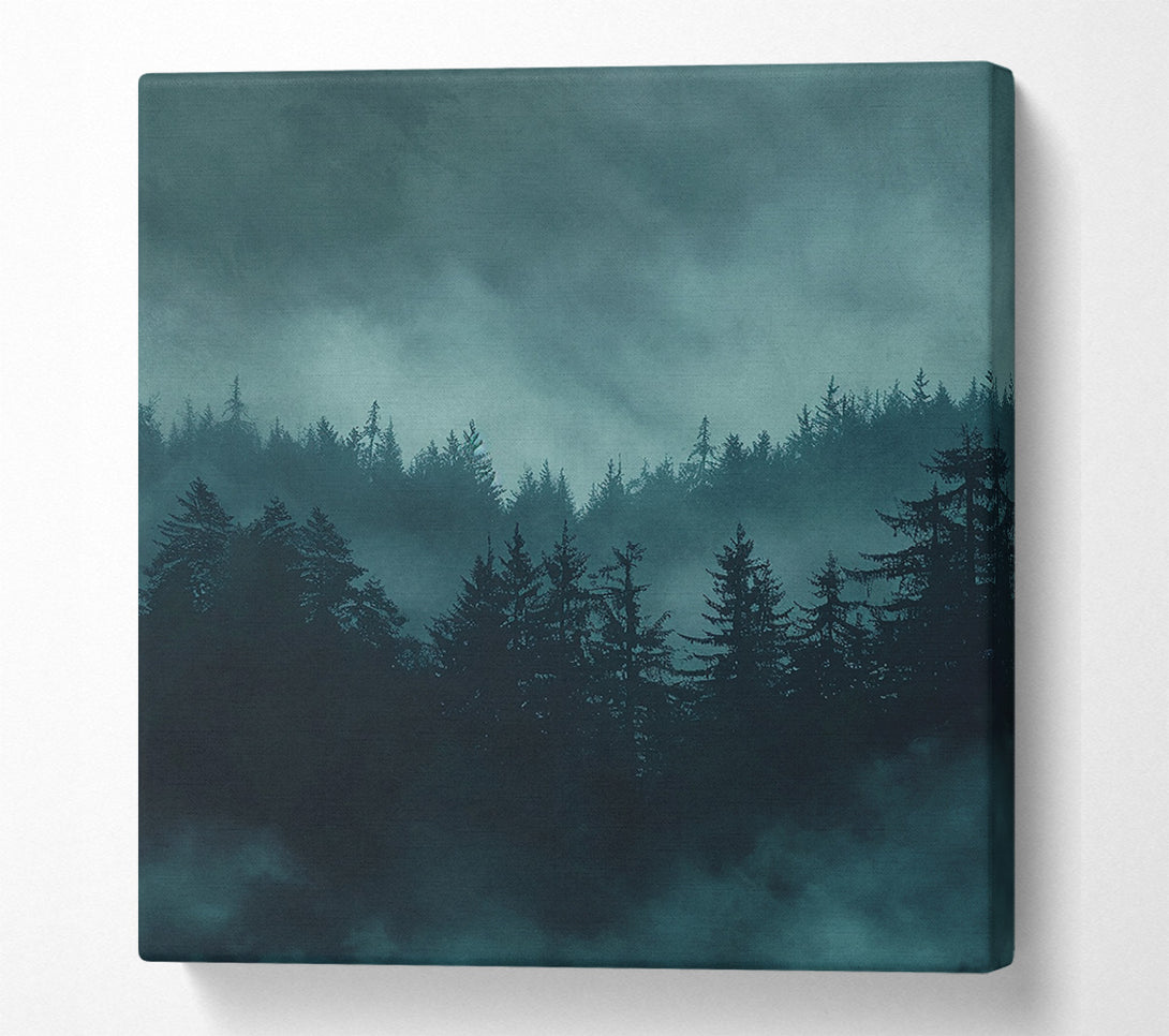  A Canvas Print of Grey Blues Forest Canvas Art