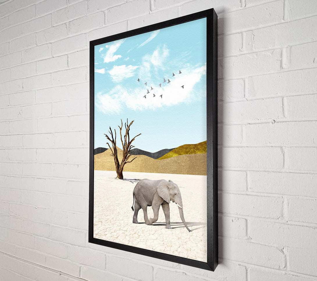  A Canvas Print of Grey Elephant In Dessert Canvas Print