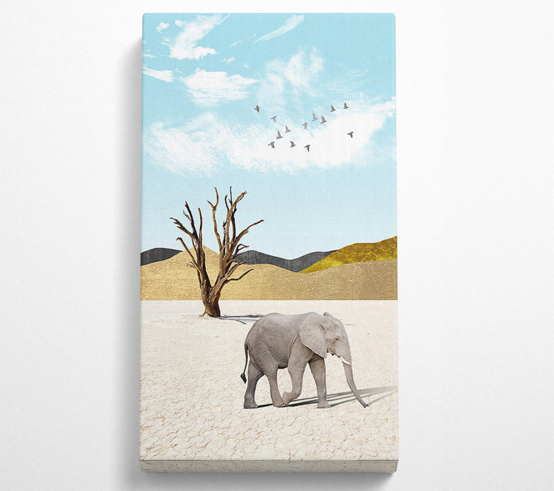  A Canvas Print of Grey Elephant In Dessert Canvas Print