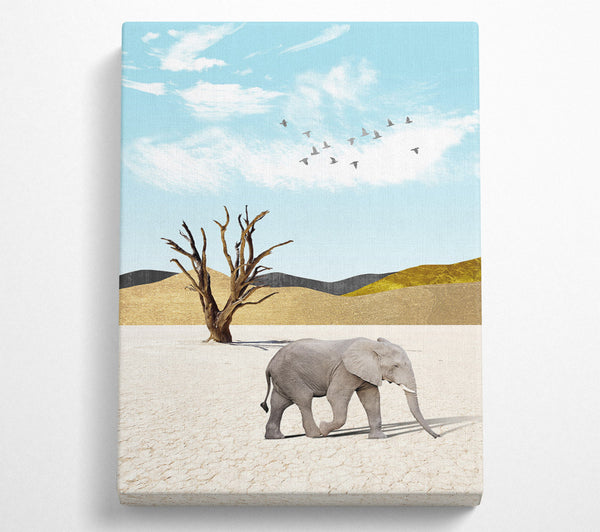  A Canvas Print of Grey Elephant In Dessert Canvas Print