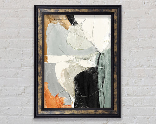 Grey Paint Splash Framed Print