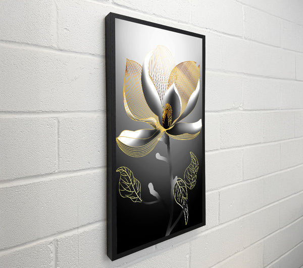 Grey Plant With Gold Lines
