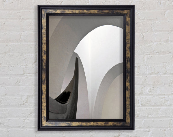 Grey Shapes Framed Print