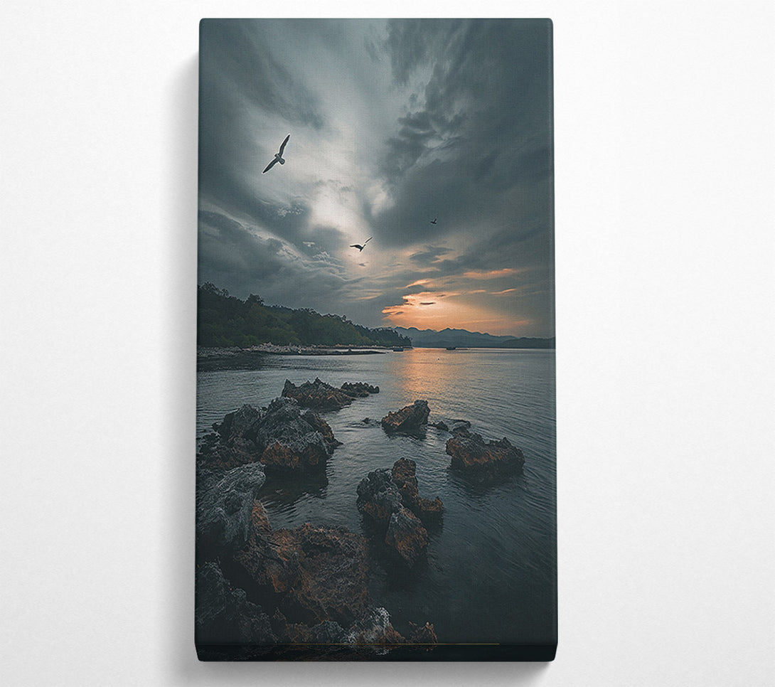  A Canvas Print of Grey Sky Seascape Canvas Wall Art