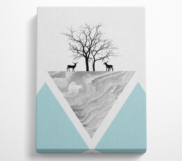  A Canvas Print of Grey Triangle With Black Tree Canvas Art