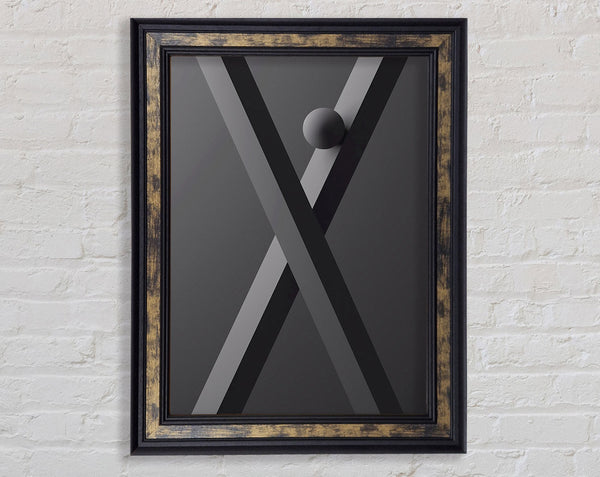 Grey X Framed Print