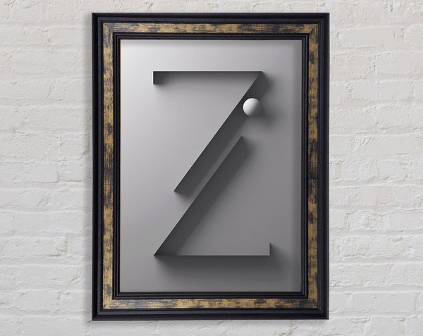 Grey Z Framed Print