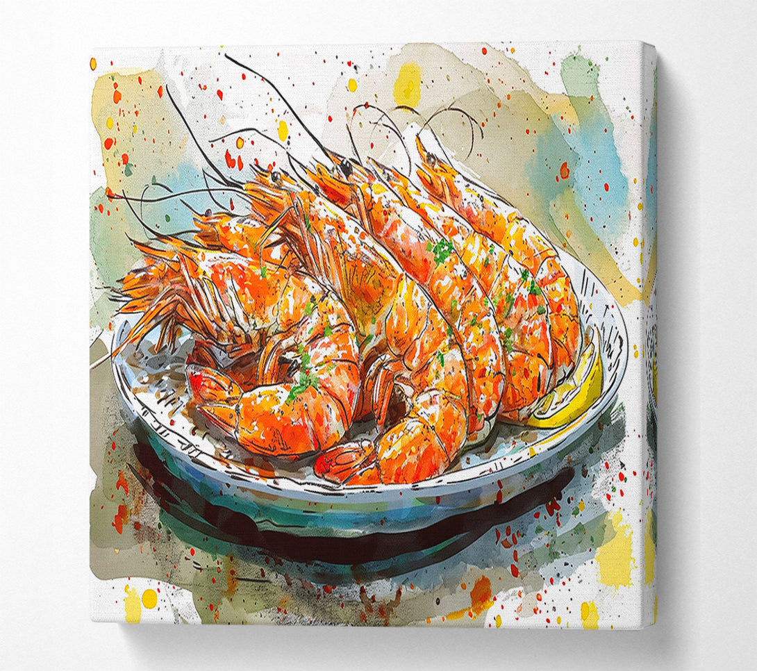  A Canvas Print of Grilled Shrimp Canvas Wall Art