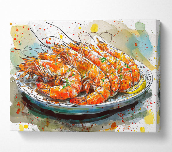  A Canvas Print of Grilled Shrimp Canvas Wall Art