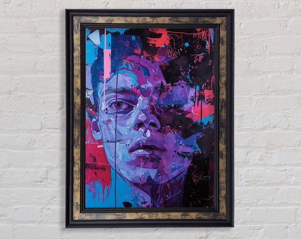 Half A Face Graffiti Framed Print