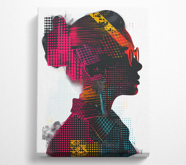  A Canvas Print of Halftone Trendy Woman Canvas Wall Art