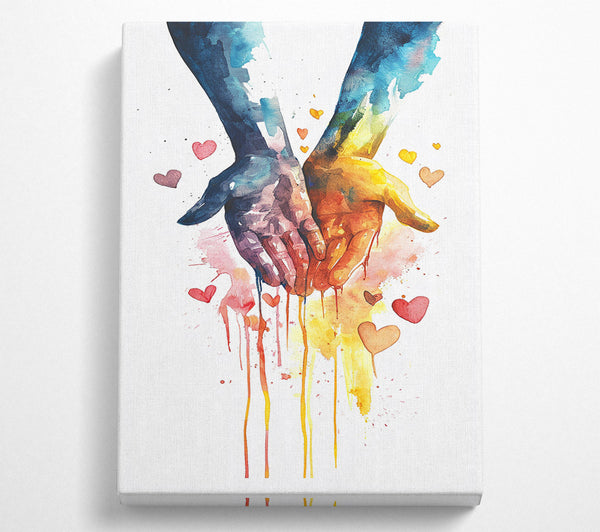  A Canvas Print of Hands To Hearts Canvas Wall Art